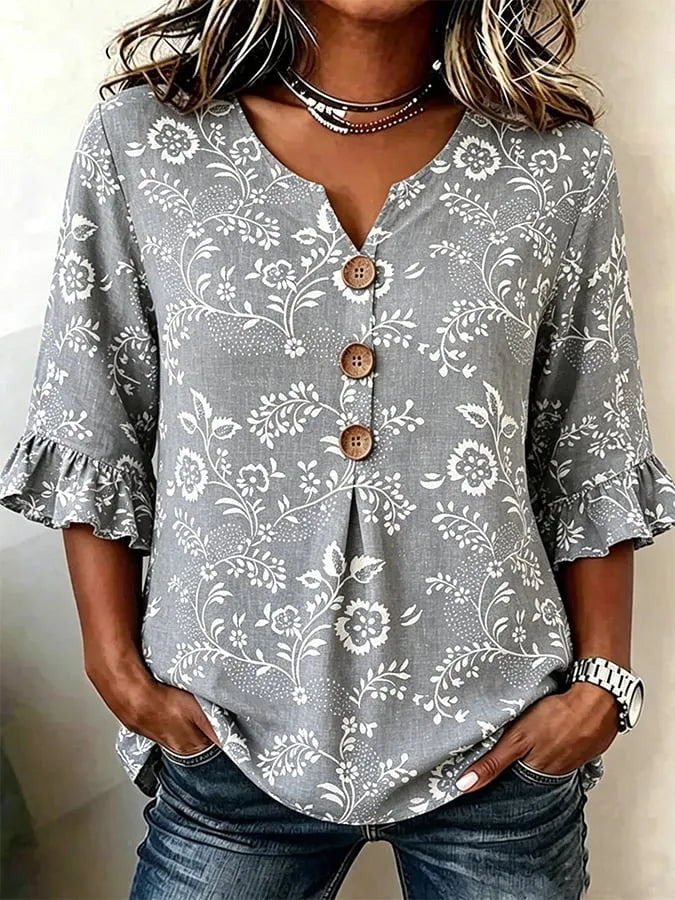 Women's casual floral print top