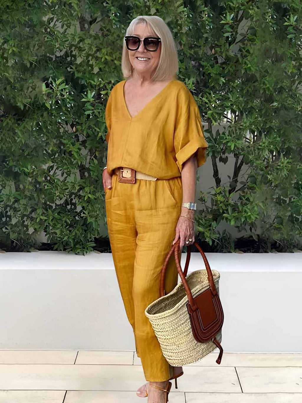 Cotton and Linen Two-piece Button Style Casual and Soft