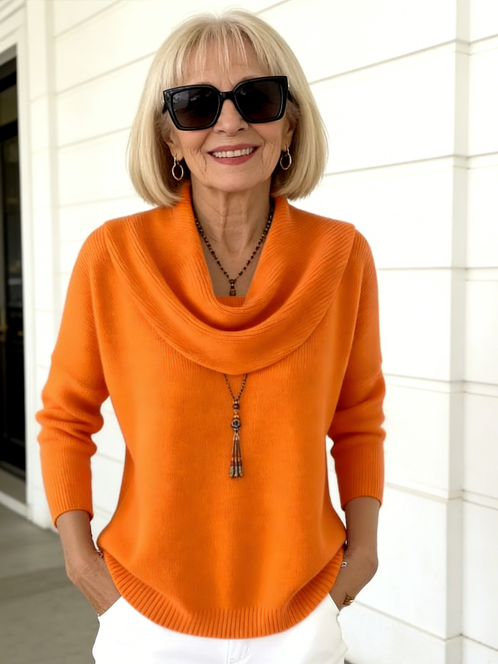 Winter Knitted Sweater Solid Color Long-sleeved Top Sweater Women