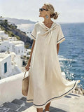 Women'S Casual Loose Pleated Dress