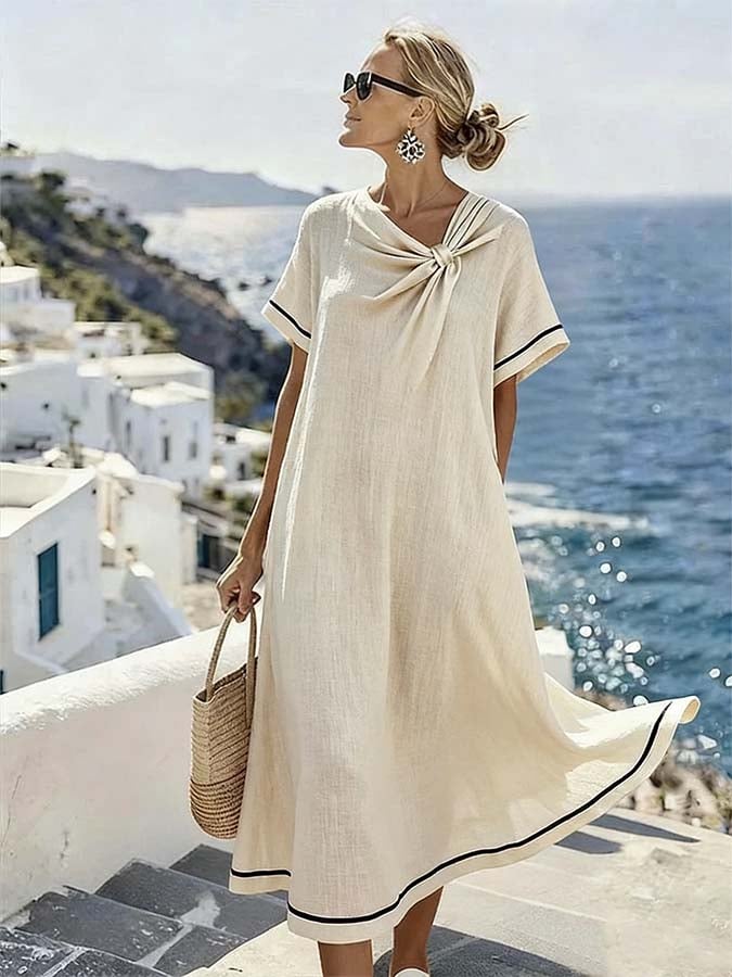 Women'S Casual Loose Pleated Dress