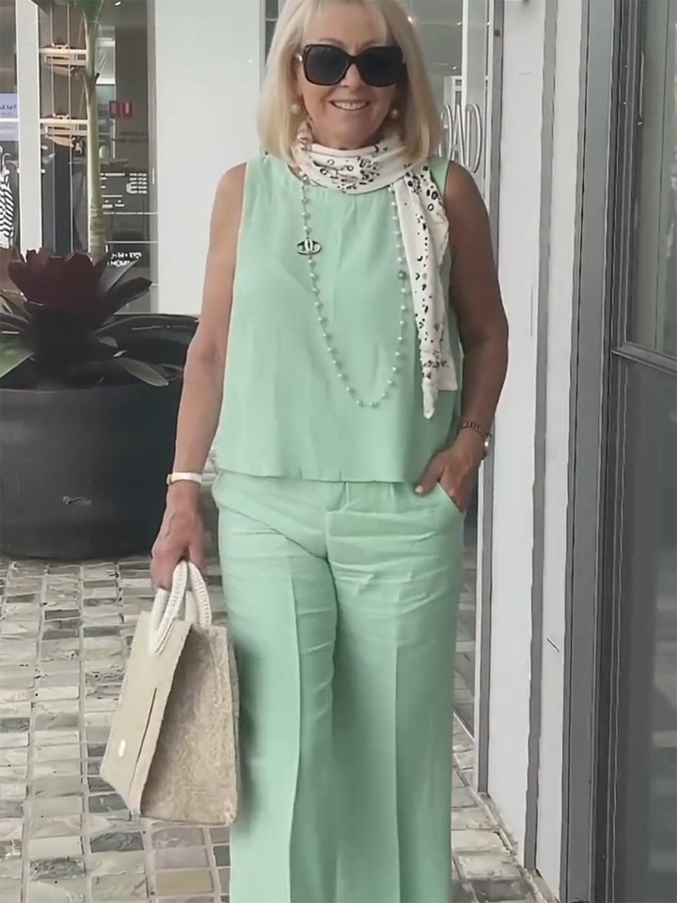 Sleeveless Solid Cotton and Linen Set for Breathable and Comfortable Holiday Two-Piece Set