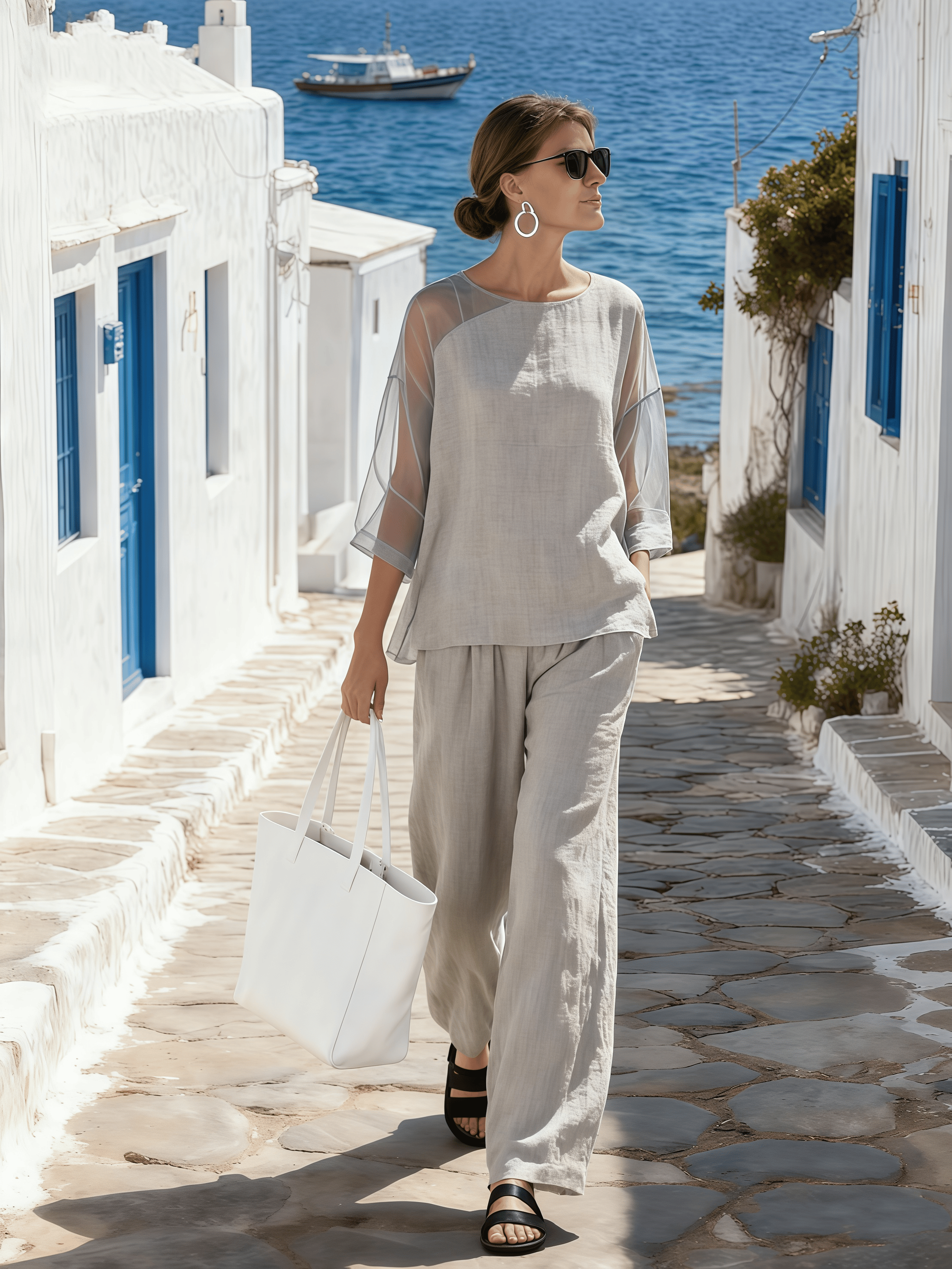 Women's Round Neck Short-Sleeved Suit