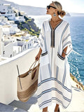 Women'S Casual Color-Block Striped Dress