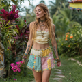 Women's Vintage Bohemian Patchwork Casual Shorts