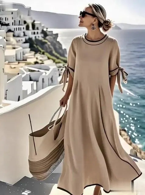 Women'S Loose Striped Knot Dress
