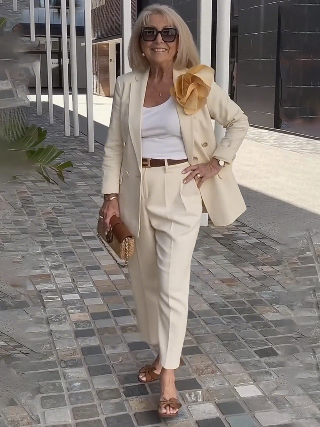2Pcs Elegant Suit Pants Two-Piece Suit Jacket