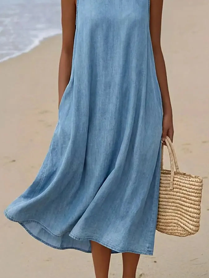 Women'S Casual Solid Color  Dress