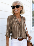 Simple Fashion Printed Striped Shirt Shirt Women