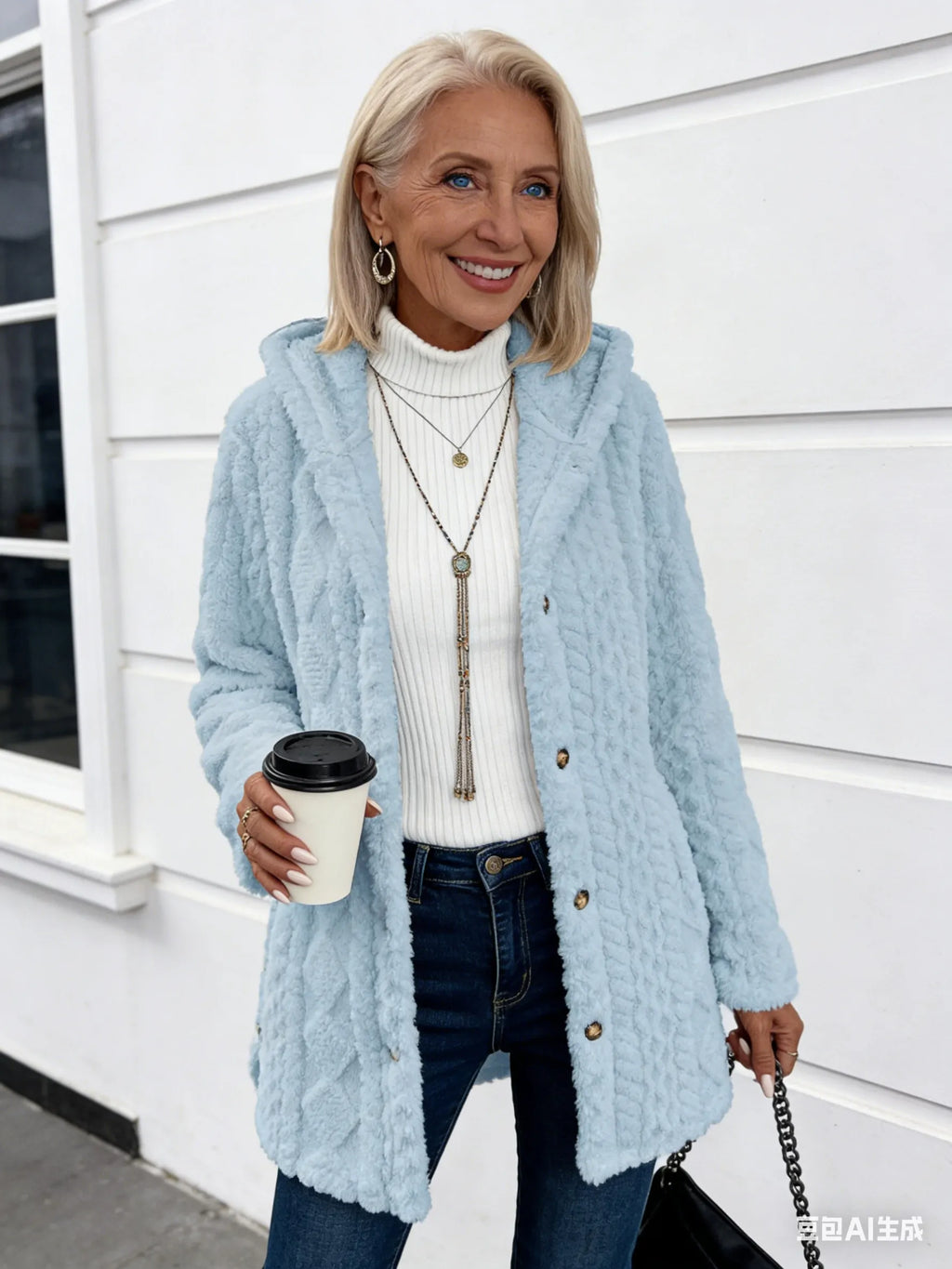 Hooded Solid Color Cardigan Button Long Sleeve Casual Jacket