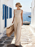 Women's Sleeveless Pleated Jumpsuit