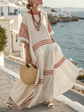 Women'S Loose Contrast Striped Dress
