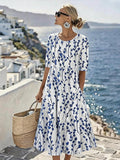 Women'S Vacation Round Neck Short Sleeve Printed Dress