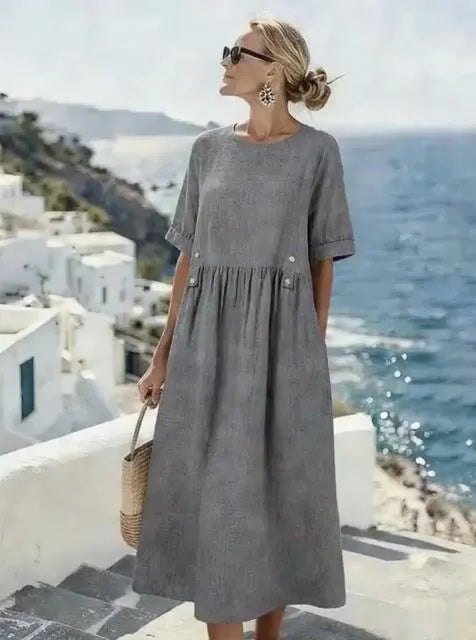 Women'S Casual Solid Color  Dress