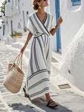 Women'S Loose Striped Print Dress