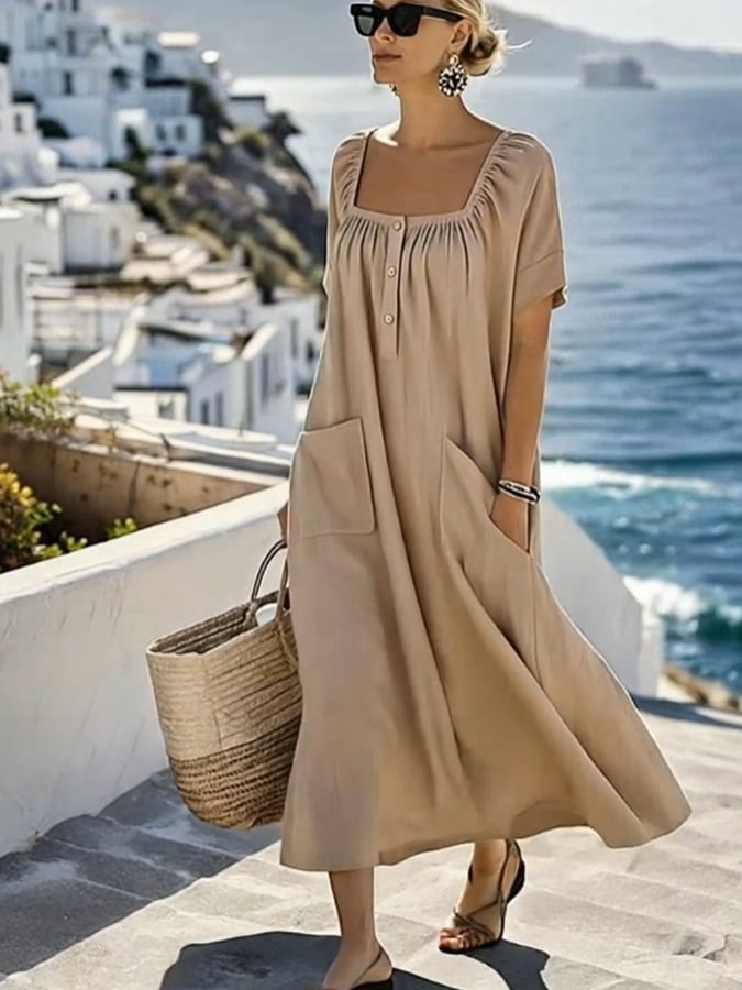 Women'S Casual Solid Color Dress