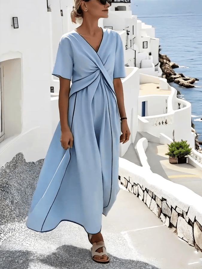 Women'S Loose Striped Print Dress