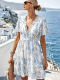 Women's Casual V-neck Printed Resort Dress