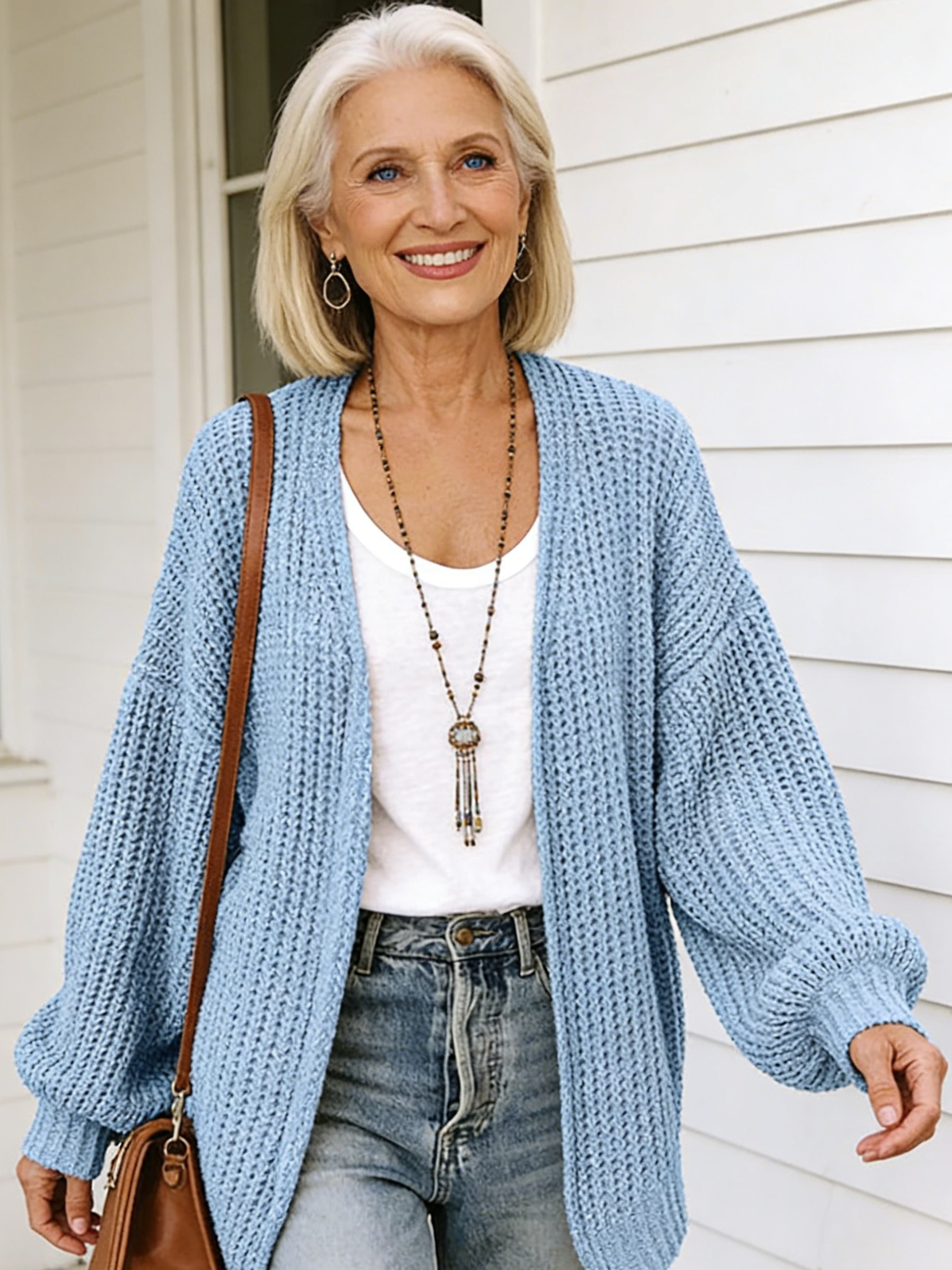 Sweater Lantern Sleeve Thick Needle Cardigan 2025 Autumn and Winter Knitted Sweater Women's Jacket