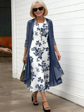 2Pcs Stylish and Elegant Chiffon Dress Two-piece Set