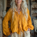 Women's Resort Solid Color Loose Shirt