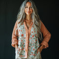 Women's Linen Contrast Panel Shirt