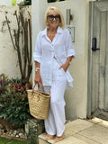 Cotton and Linen Two-piece Button Style Casual and Soft