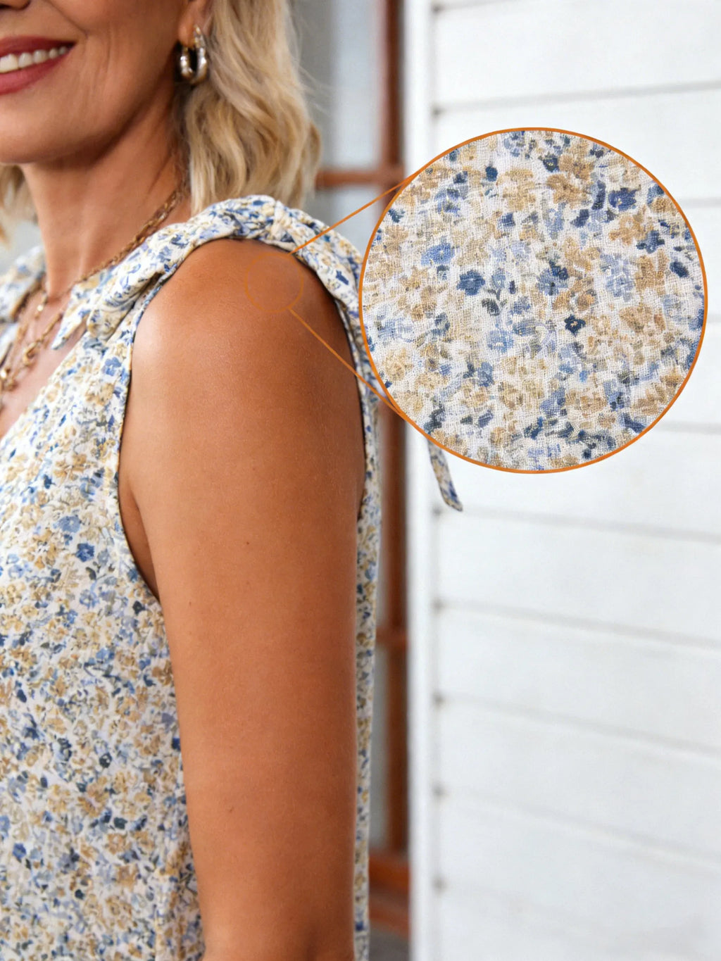 Chiffon V-neck Bow Floral Vest Dress