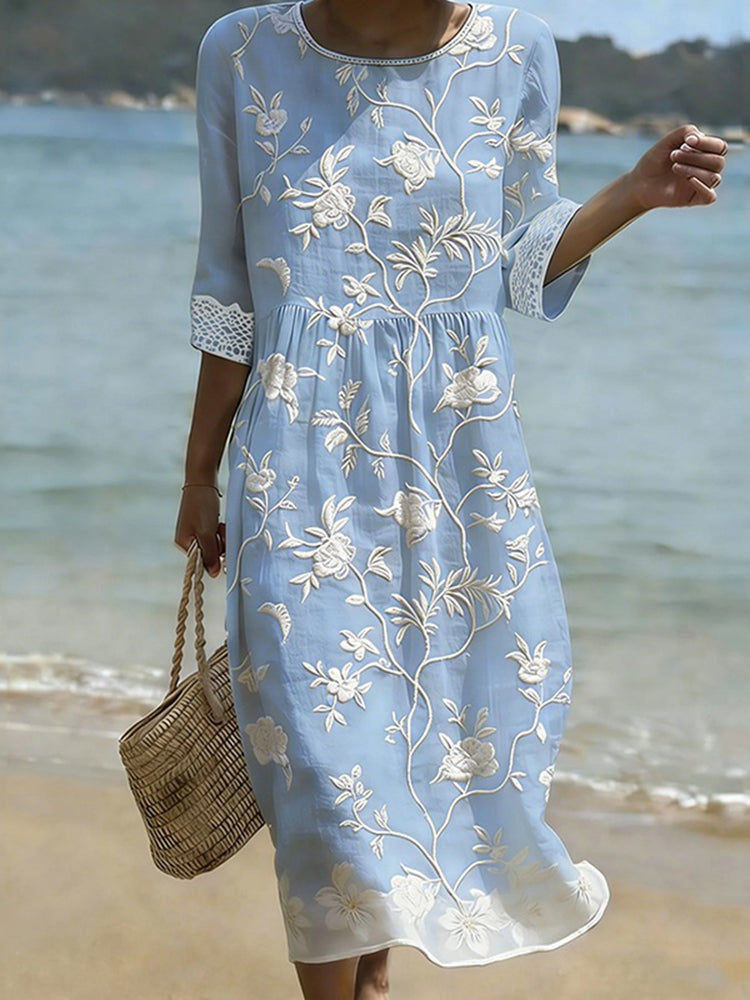 Women's Vintage Bohemian Floral Dress
