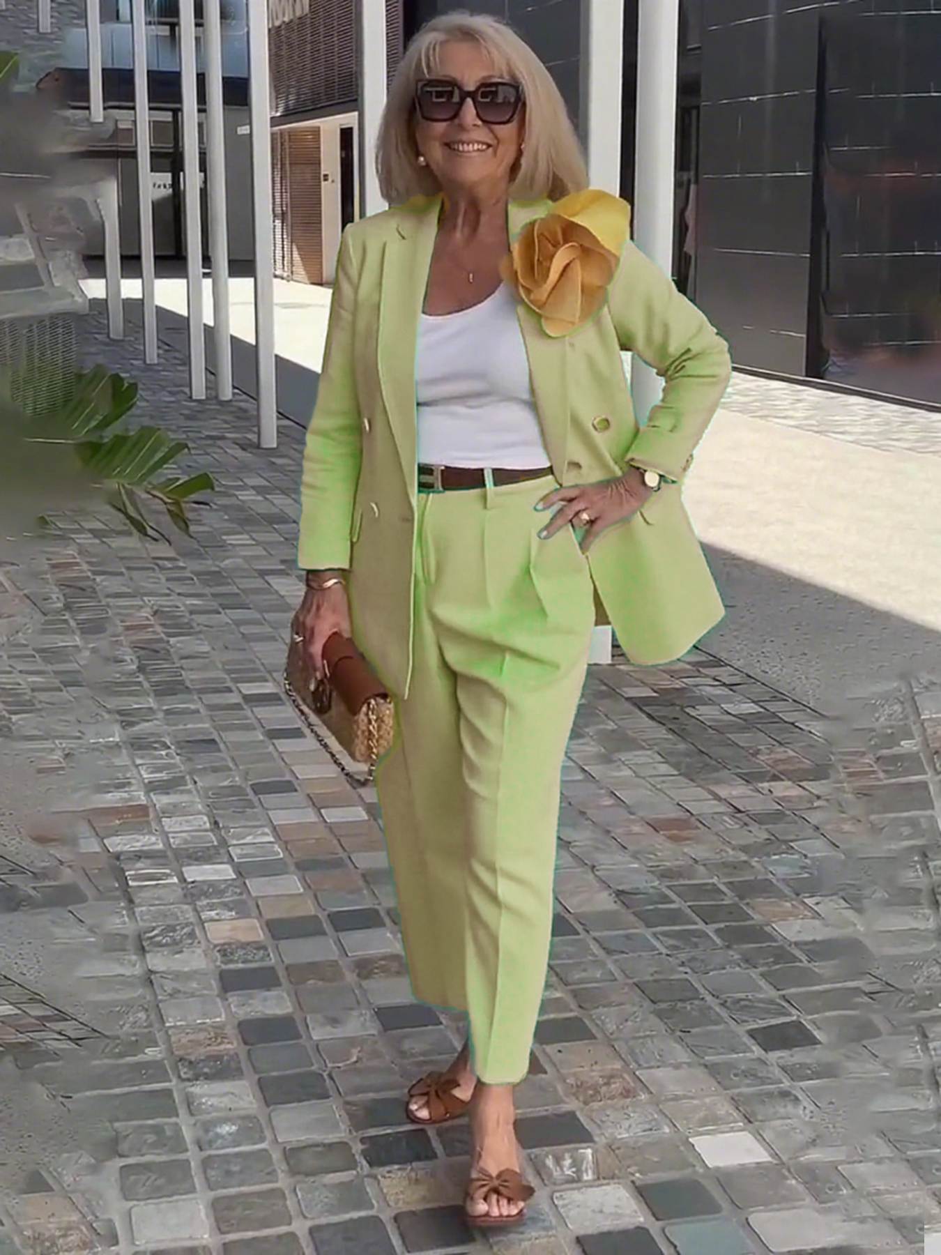 2Pcs Elegant Suit Pants Two-Piece Suit Jacket