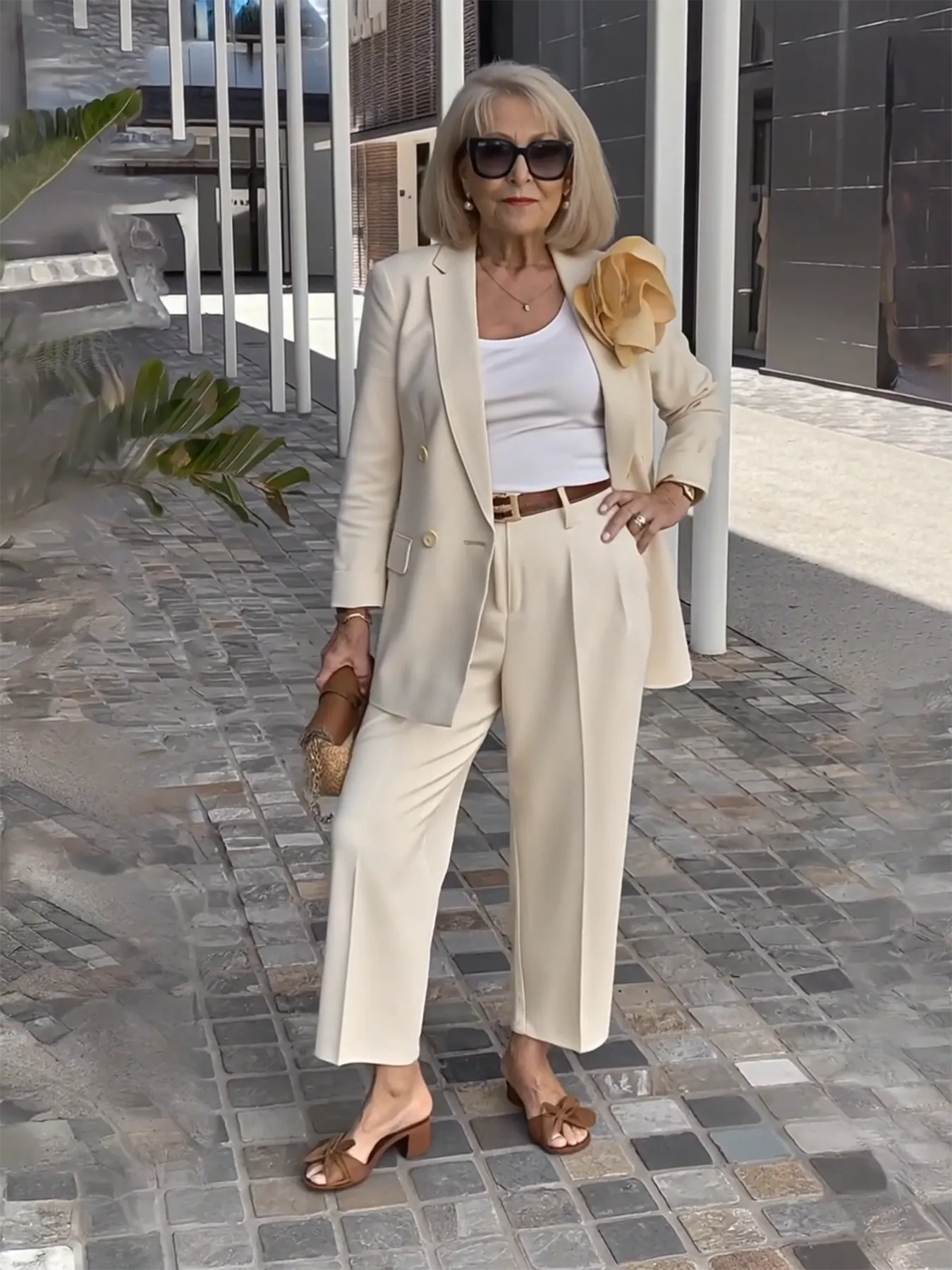 2Pcs Elegant Suit Pants Two-Piece Suit Jacket