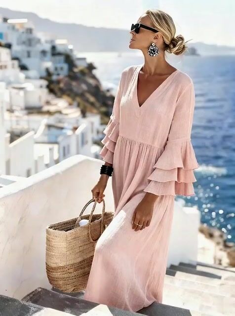 Women'S Casual Solid Color  Dress