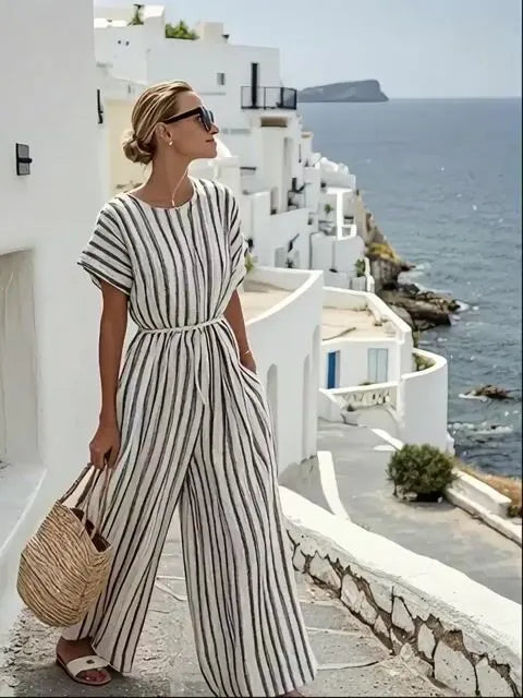 Women'S Contrast Stripe Jumpsuit
