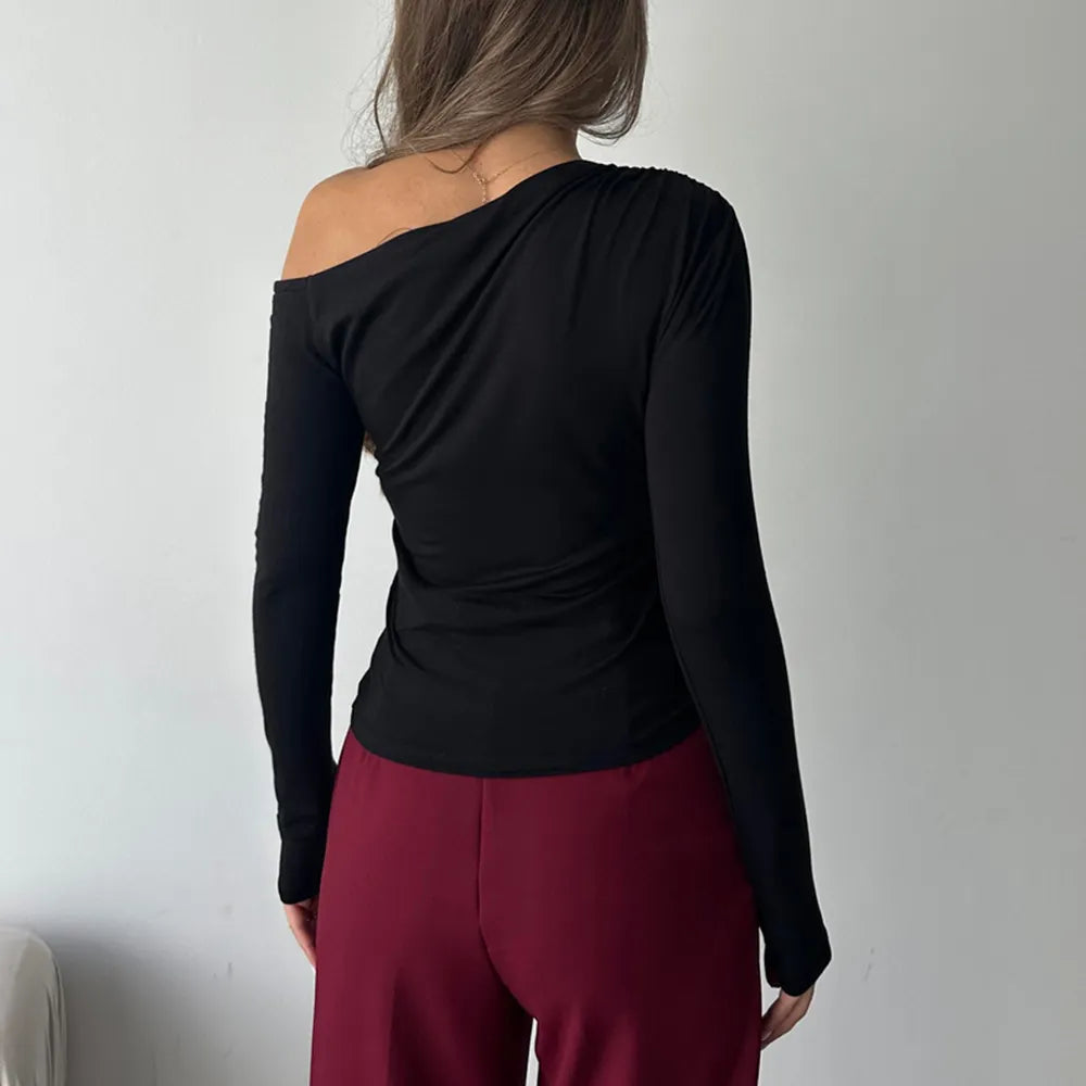 Women's Solid Color Casual Long Sleeve Bottoming Shirt