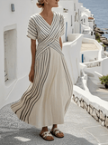 Women'S Loose Striped Print Dress