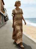 Women's Casual Loose Striped Dress