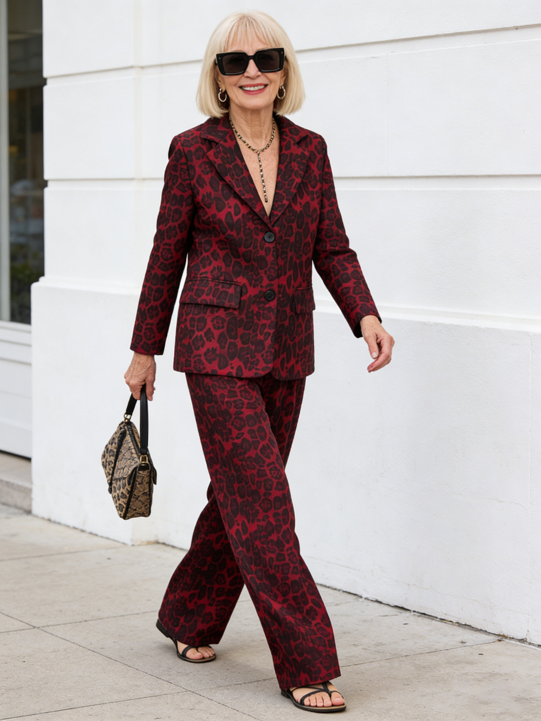Two-Piece Suit Blazer Coat Pants Gorgeous Neutral Styles Suit