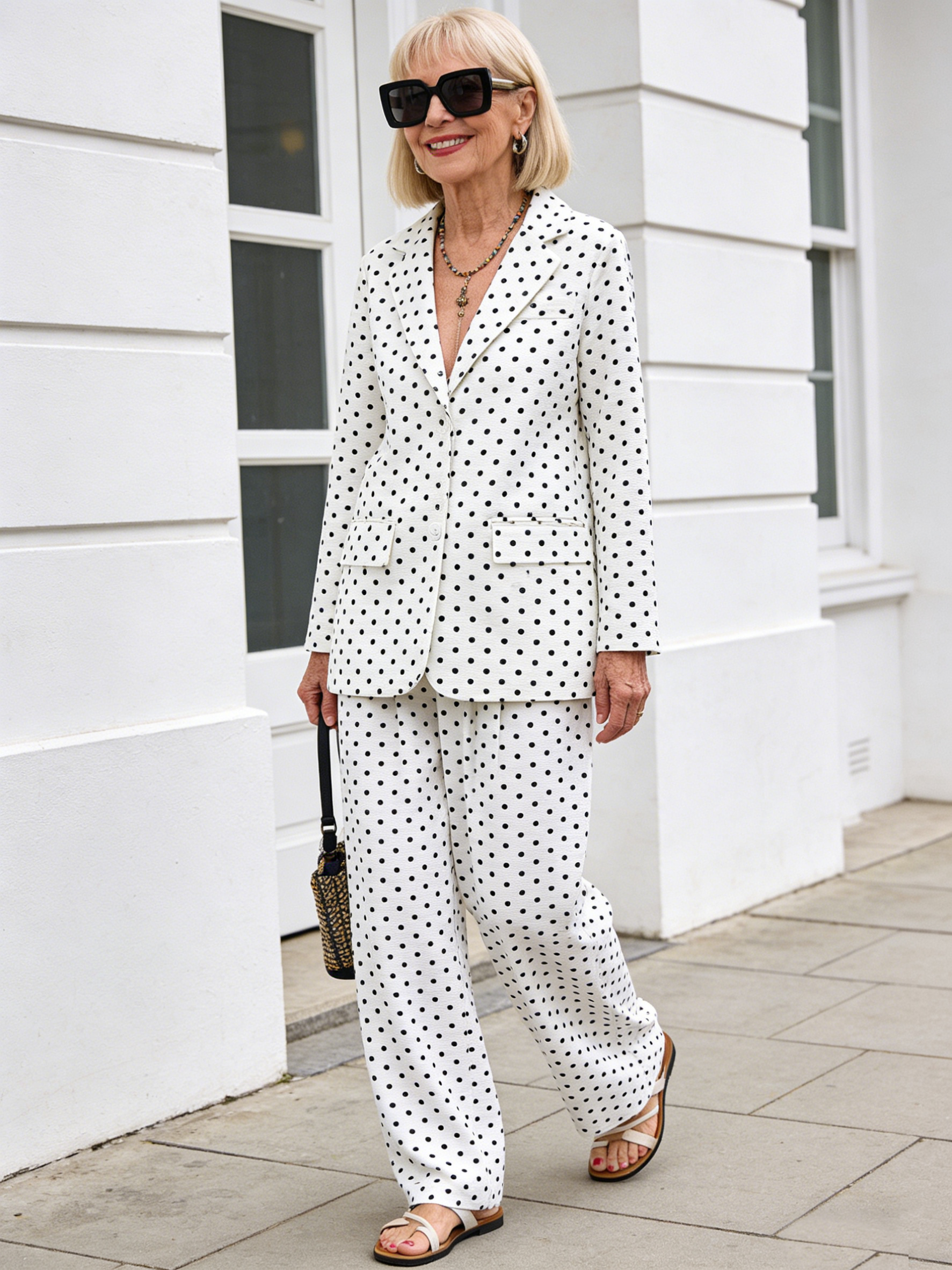 Two-Piece Suit Blazer Coat Pants Gorgeous Neutral Styles Suit