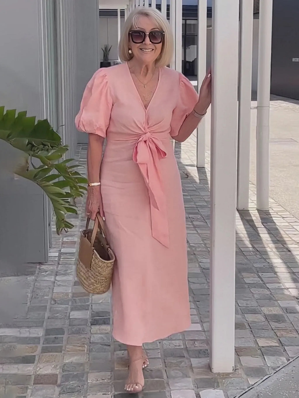 Bow Elegant Tunic Dress