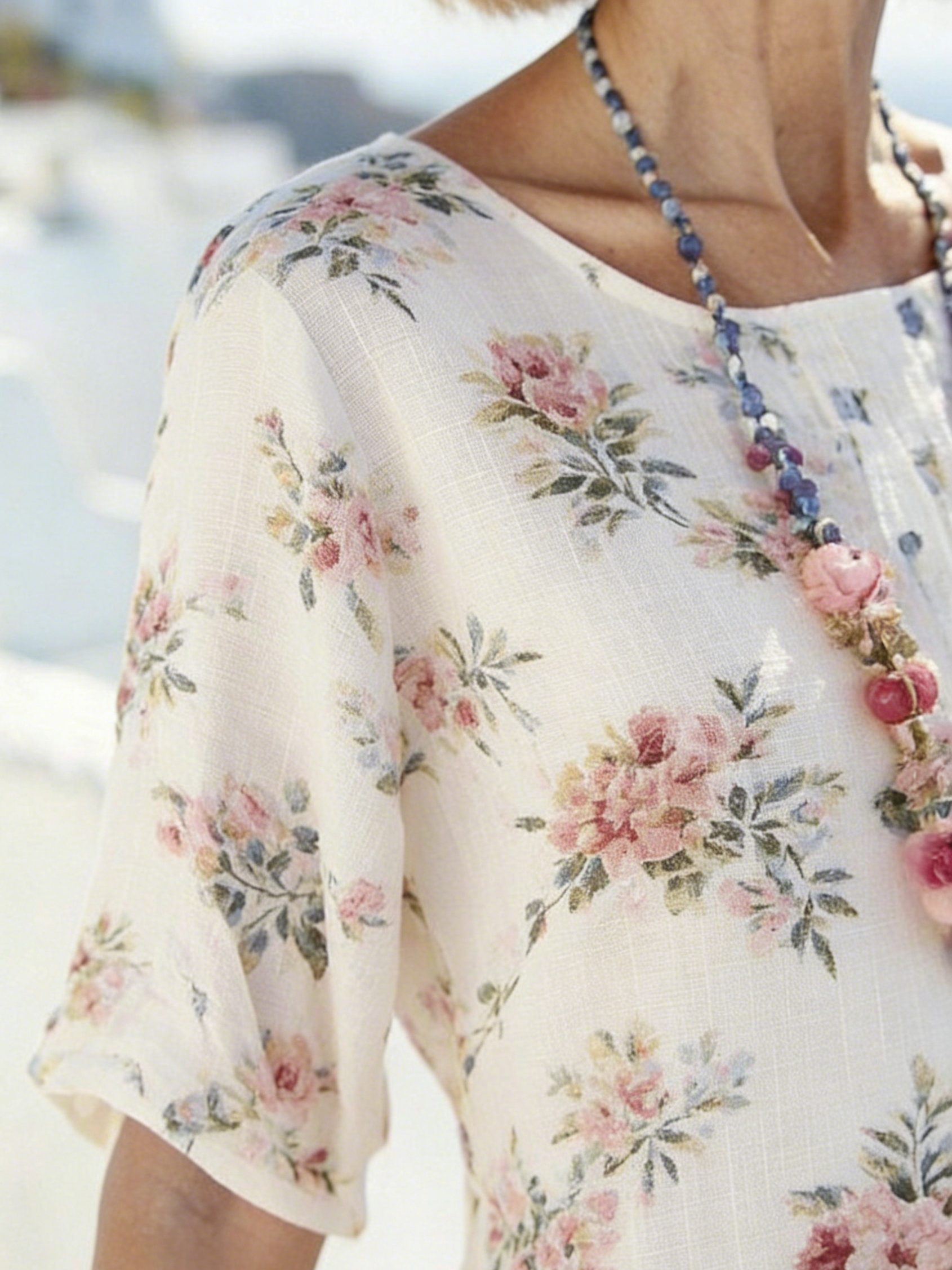 Vacation Casual Round Neck Half Sleeve Pullover Digital Printing Women's Dress Long Dress