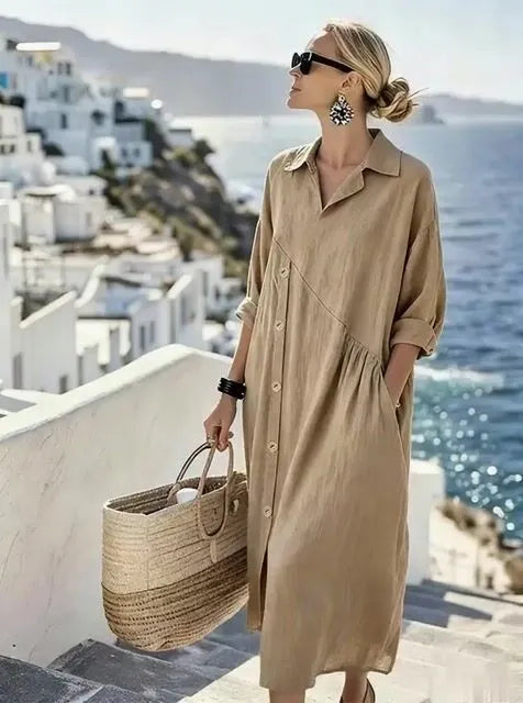 Women'S Casual Solid Color  Dress