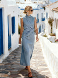 Women's Summer Sleeveless High Collar Dress