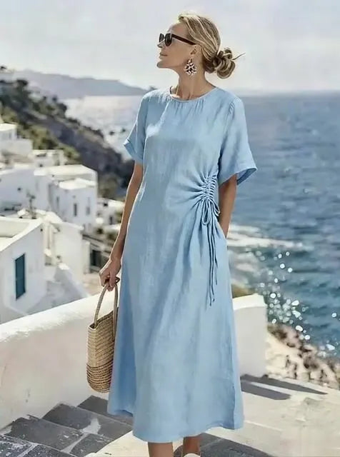 Women'S Casual Loose Pleated Dress