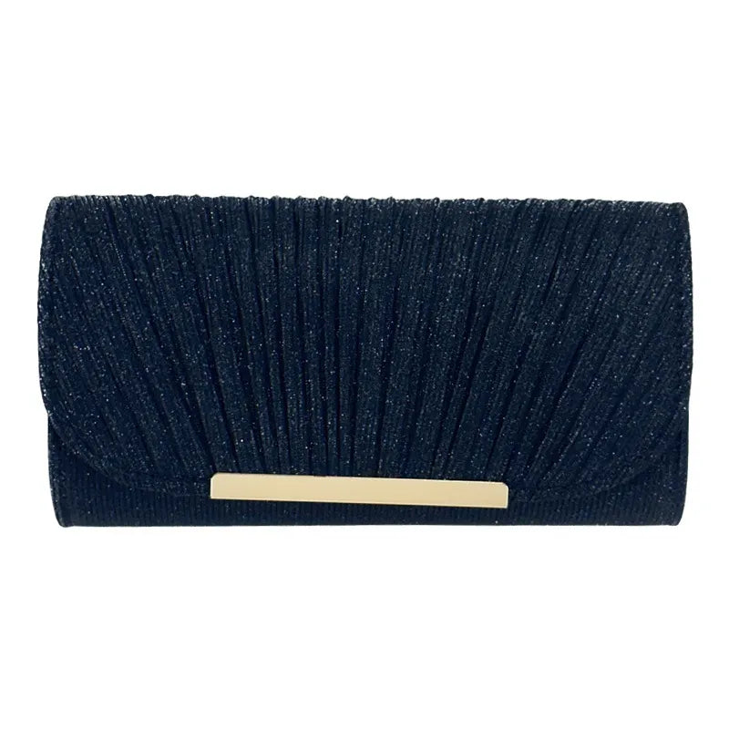 Crossbody Dinner Bag Women's Clutch Bag Pleated High Sewing Line Round Bottom Hand Carry Evening Bag