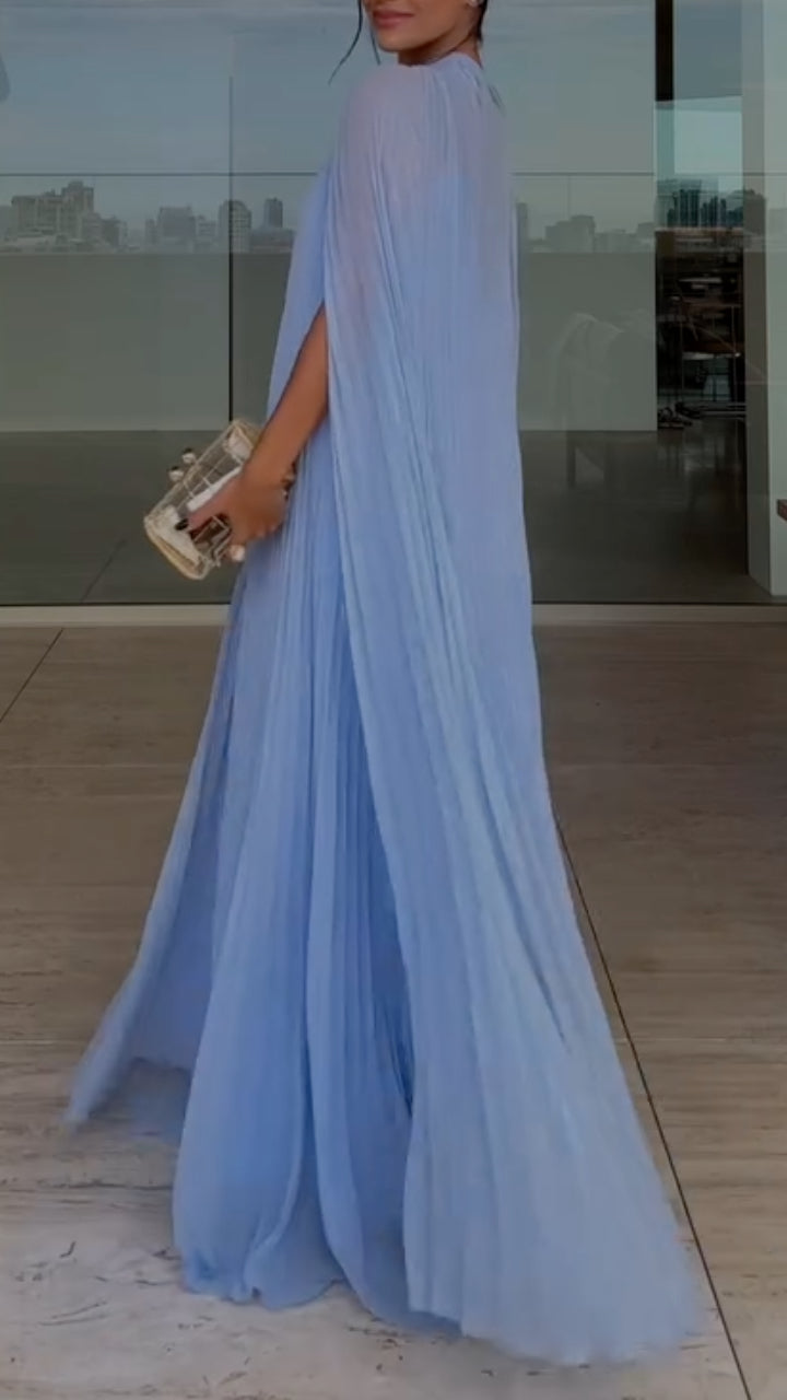 Light Blue Cape Maxi Dress