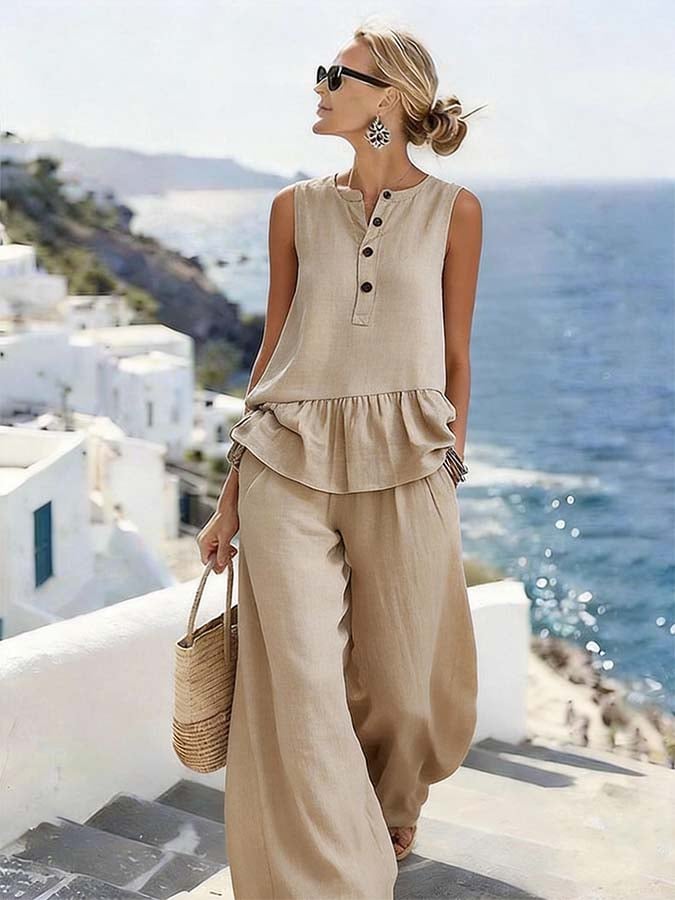 Women'S Casual Loose Solid Color Pants Suit