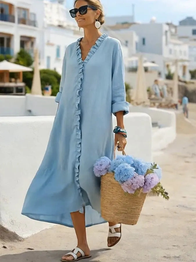 Women'S Casual Solid Color  Dress