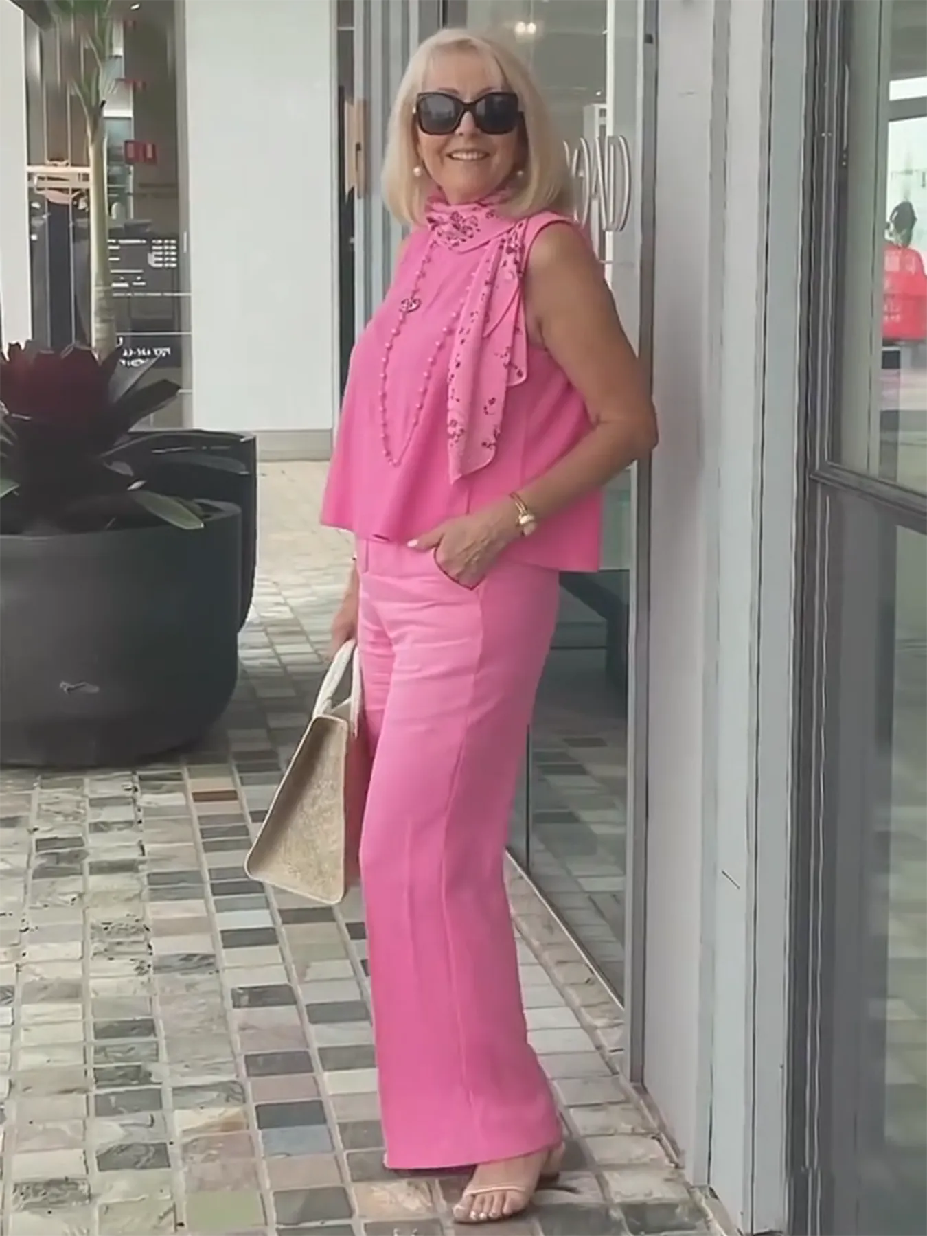 Sleeveless Solid Cotton and Linen Set for Breathable and Comfortable Holiday Two-Piece Set