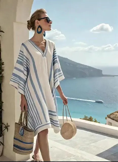 Women'S Contrast Striped Dress