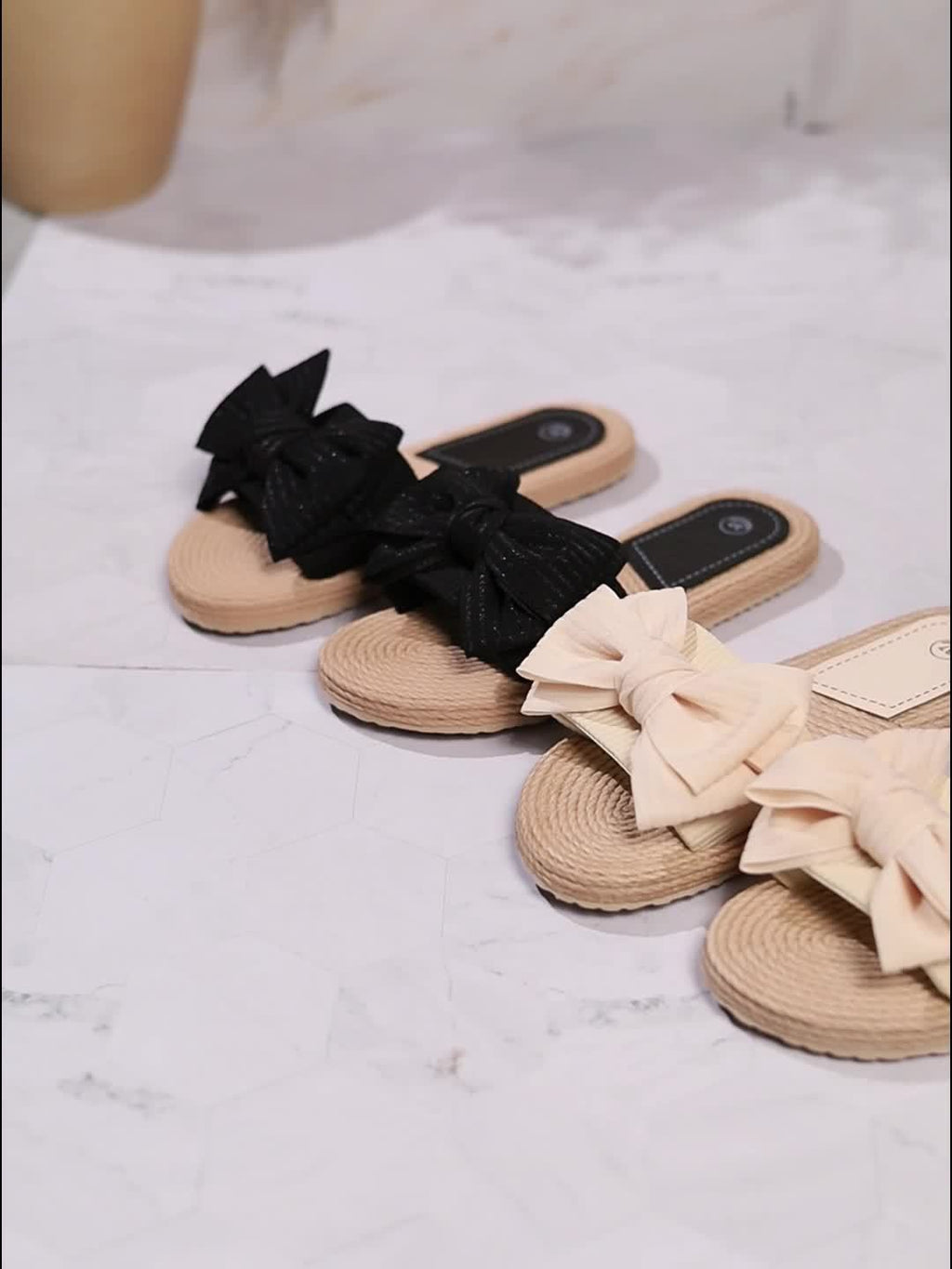 Sunset Strolls, Women's Chic Bowknot Slide Sandals - Open Toe, Flat Heel, Casual Beach & Outdoor Shoes with EVA Sole